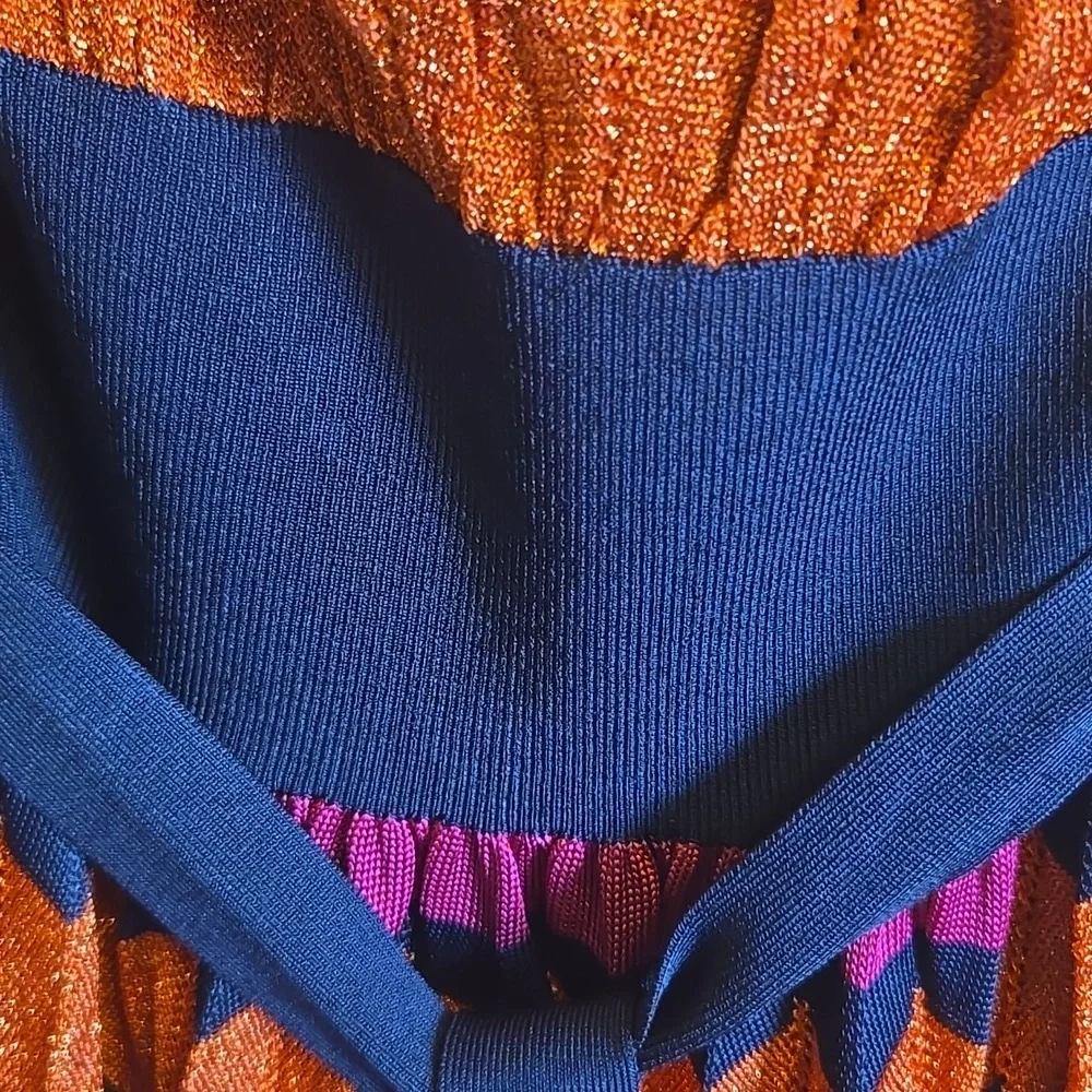 Laundry-Navy multi strapless knit dress Size M. NWT. - Picture 5 of 13
